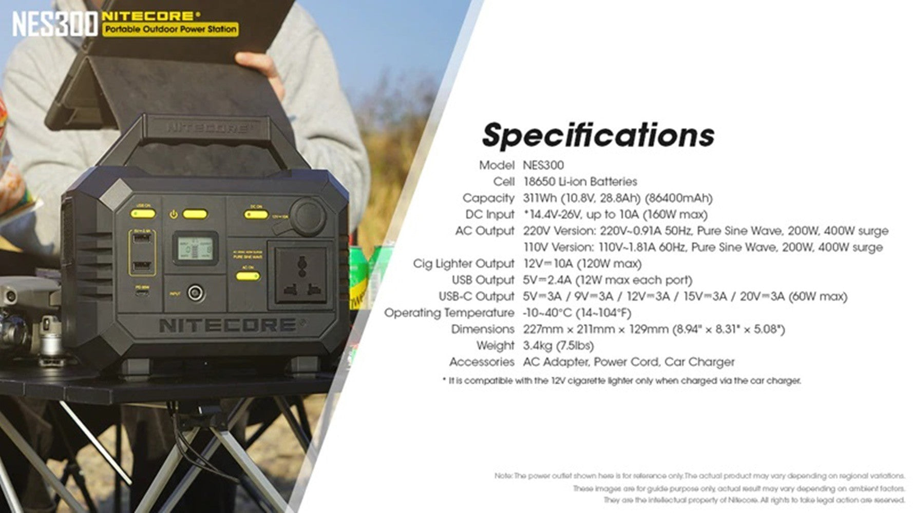 nitecore_nes300_portable_outdoor_powerbank_powerstation_311wh_86400mah_ac_dc_usb_output